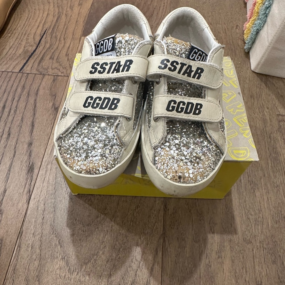 Golden Goose Kids Sneakers - Silver Glitter and White